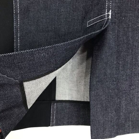 Diane Von Furstenberg InBan Design Band Zip Front Fitted Denim Jean Pencil Skirt - Picture 13 of 16